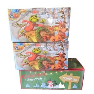 Green Dr. Seuss The Grinch LED Christmas String Lights 3 Boxes 60 Ct NEW